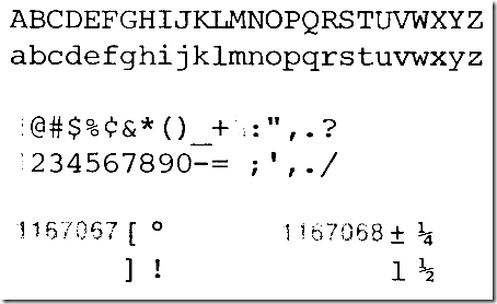 IBM Font Courier 