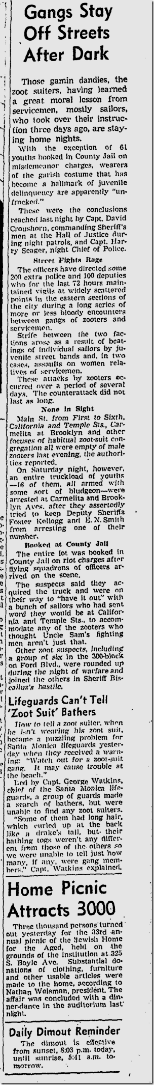 June 7, 1943, Zoot Suits 