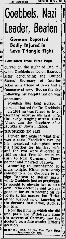 Dec. 30, 1938, Baarova-Goebels  