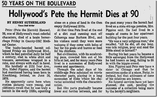 March 15, 1969, Peter the Hermit 