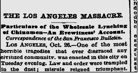 Oct. 26, 1871, Chinese Massacre 