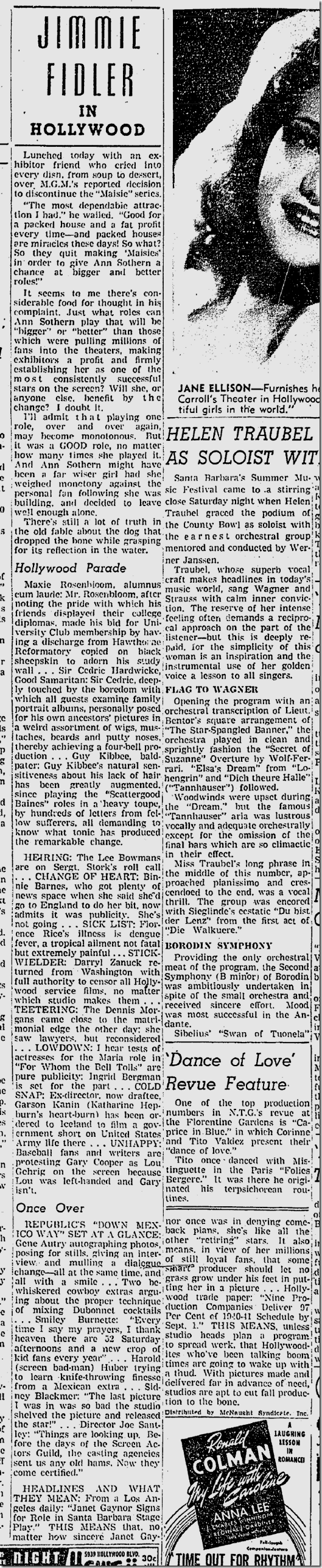 Sept. 1, 1941, Jimmie Fidler Sept. 1, 1941, Jimmie Fidler