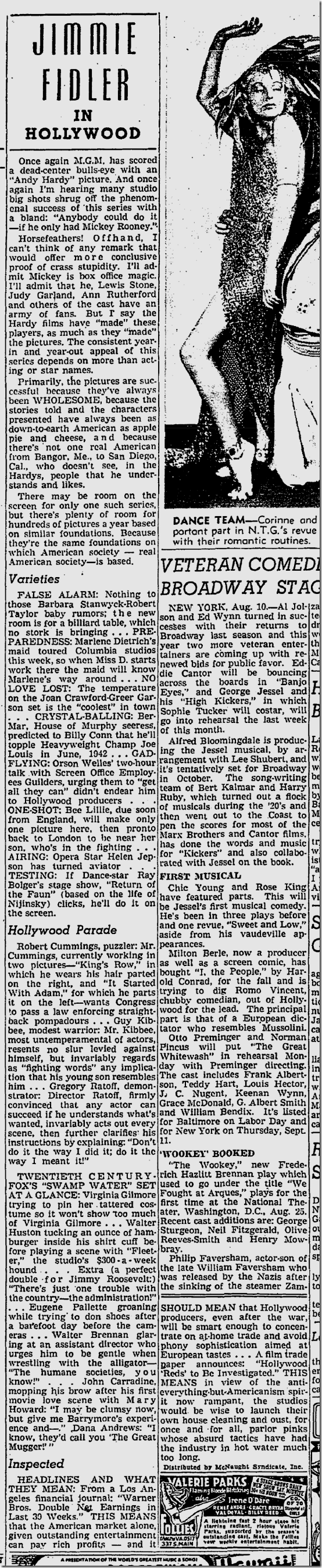 Aug. 11, 1941, Jimmie Fidler 