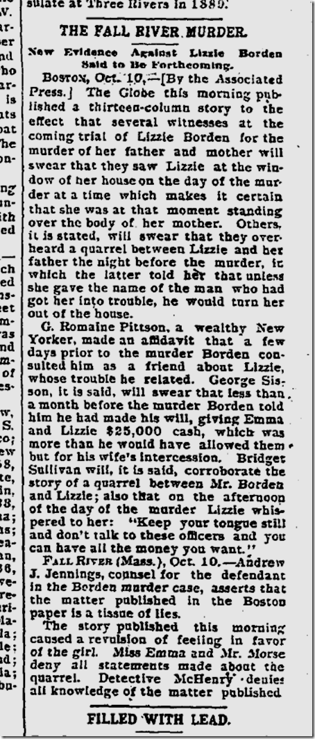 Oct. 11, 1892, Lizzie Borden 
