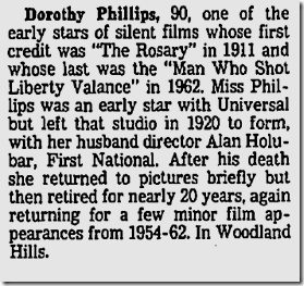 Dorothy Phillips dies, March 10, 1980 