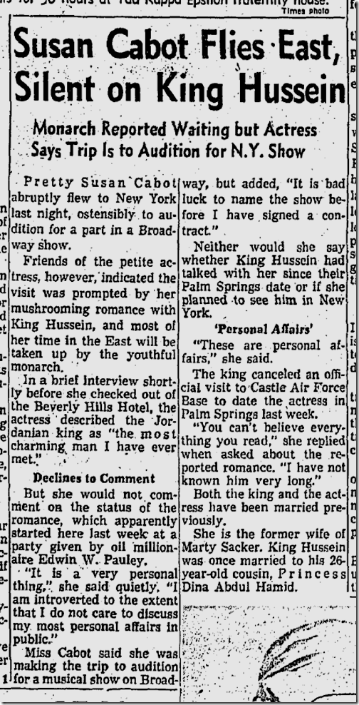 April 13, 1959, Susan Cabot 
