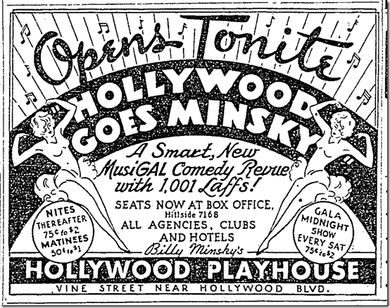 July 30, 1936, Hollywood Goes Minsky 