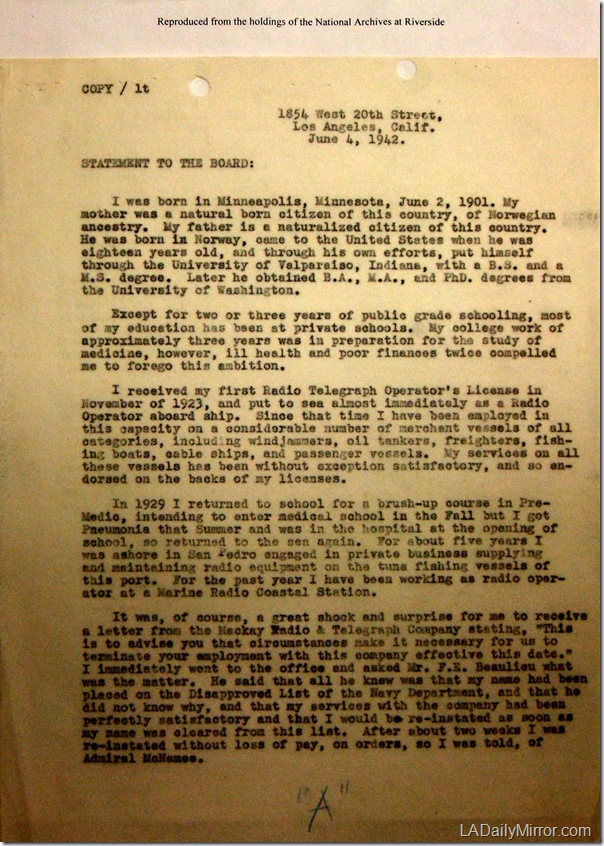 June 4, 1942, Letter, Page 1