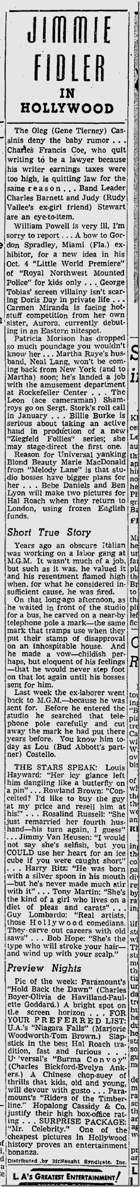 Sept. 30, 1941, Jimmie Fidler 