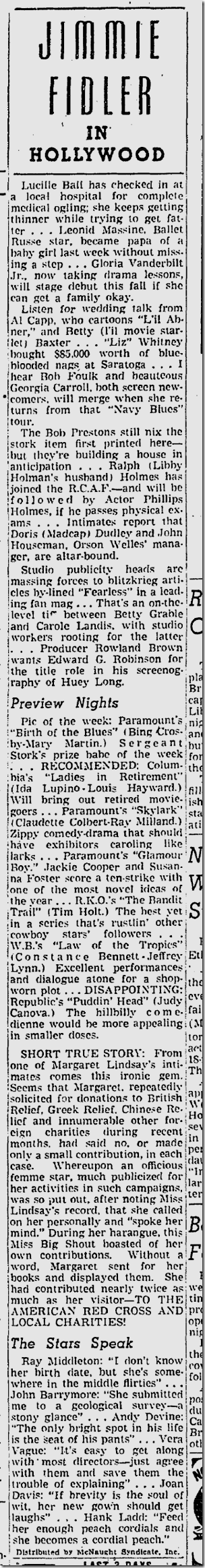 Sept. 9, 1941, Jimmie Fidler 