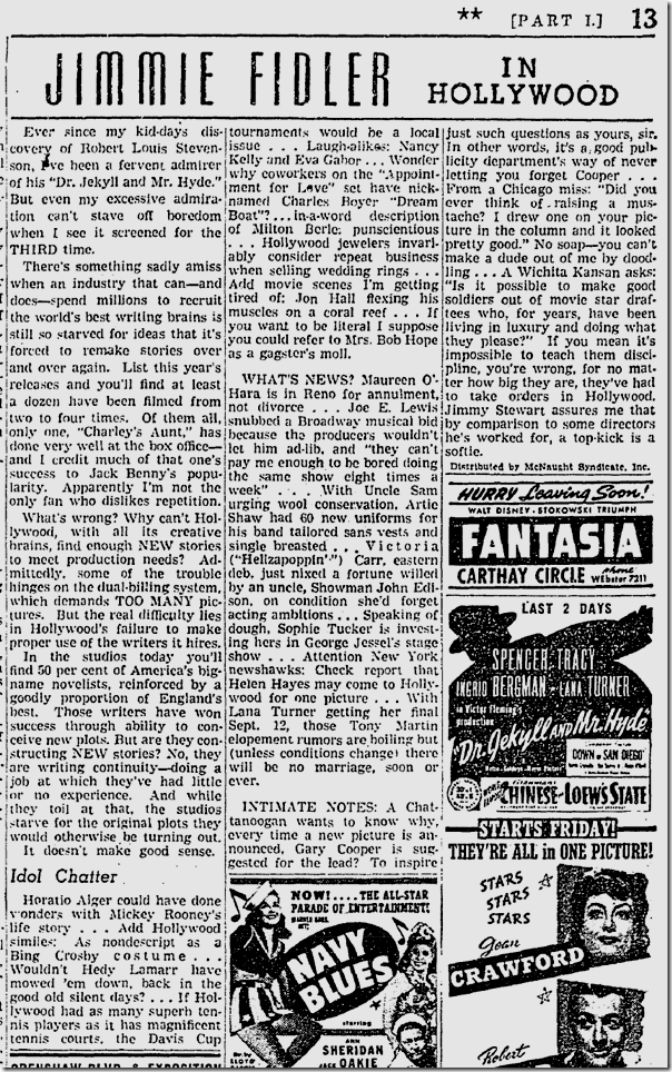 Sept. 10, 1941, Jimmie Fidler 