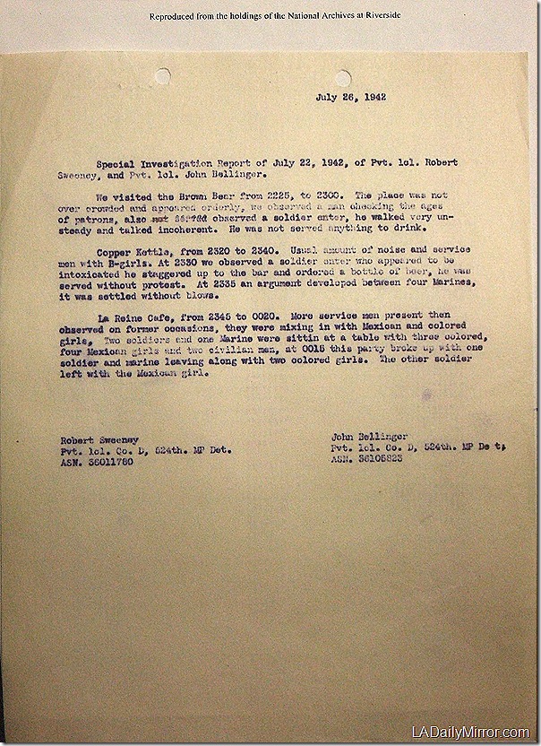 July 26, 1942, Bar Report July 26, 1942, Bar Report