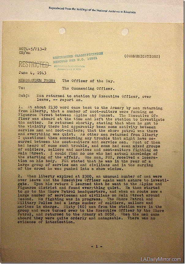 June 4, 1943, Zoot Suit Riots 