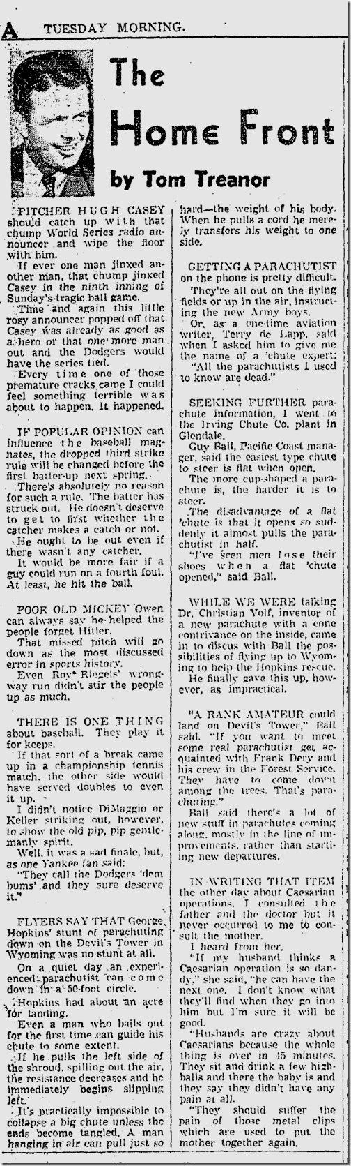 Oct. 7, 1941, Tom Treanor Oct. 7, 1941, Tom Treanor