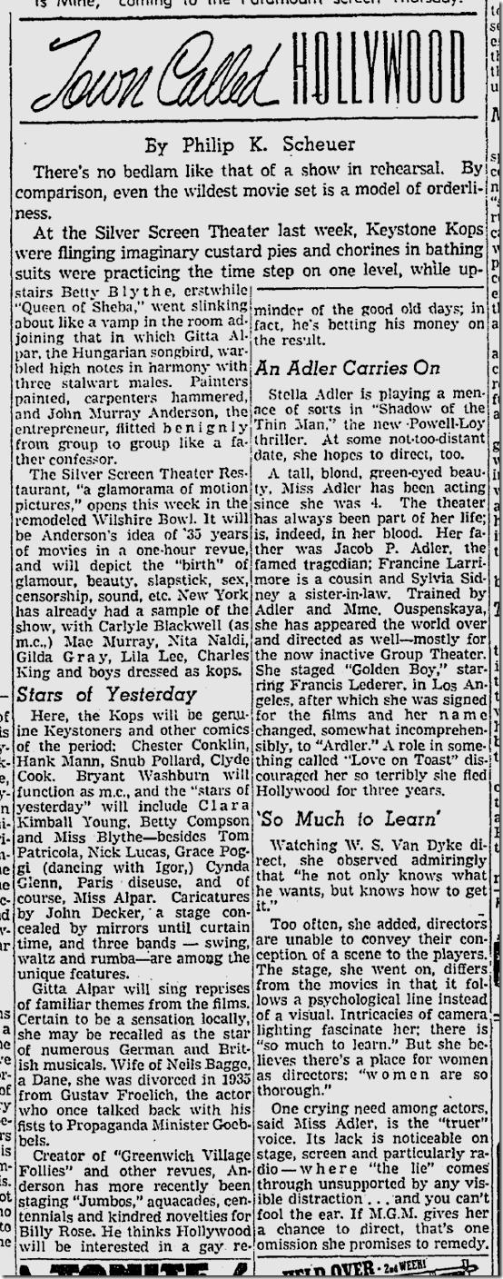 Sept. 7, 1941, Silver Screen Revue