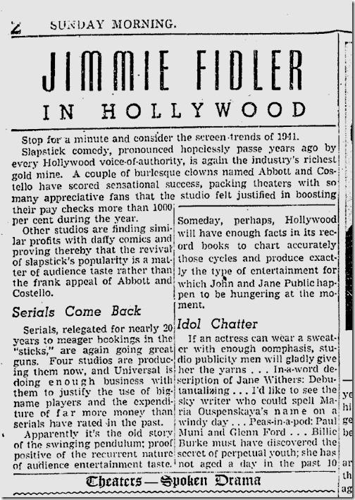 Oct. 19, 1941, Jimmie Fidler Oct. 19, 1941, Jimmie Fidler