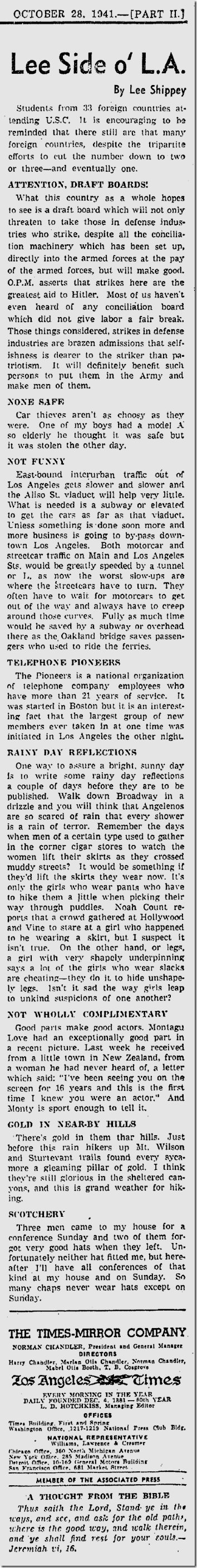 Oct. 28, 1941, Lee Shippey 