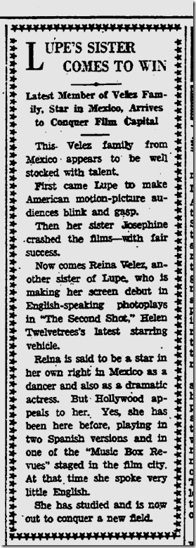 Nov. 1, 1931, Reina Velez 