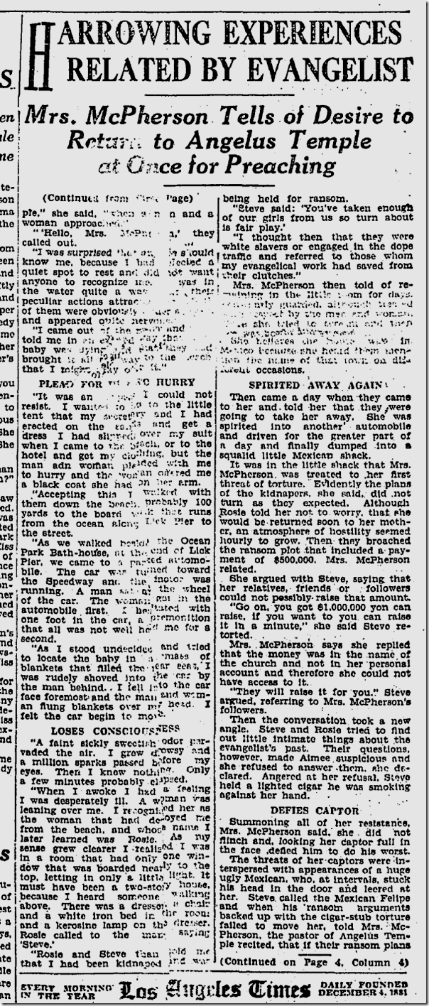 June 24, 1924, Aimee Semple McPherson 