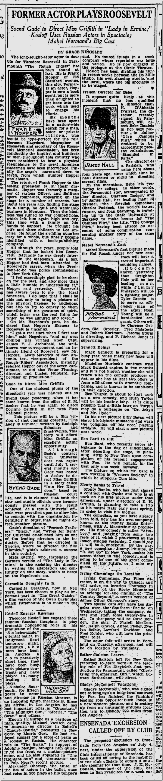 June 16, 1926, Frank Hopper 