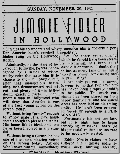 Nov. 30, 1941, Jimmie Fidler