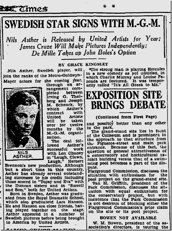 Feb. 2, 1928, Nils Asther 