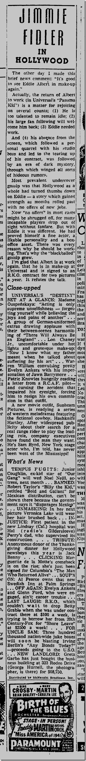 Nov. 10, 1941, Jimmie Fidler Nov. 10, 1941, Jimmie Fidler