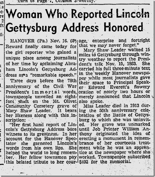 Nov. 17, 1941, Gettysburg Address Nov. 17, 1941, Gettysburg Address