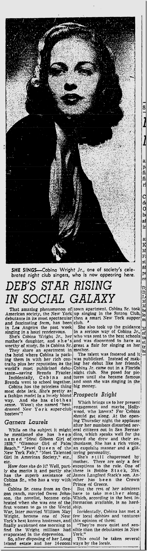 Oct. 8, 1939, Cobina Wright Jr. 