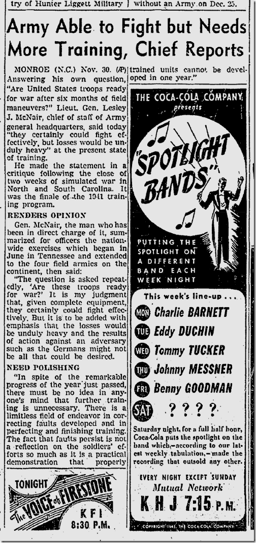 Dec. 1, 1941, Readiness 