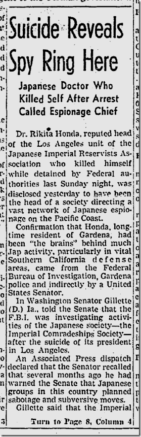 Dec. 19, 1941, Spy Ring 