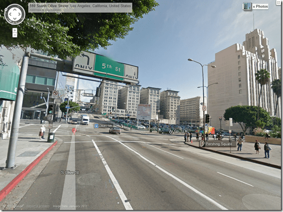 5th and Olive in downtown Los Angeles 