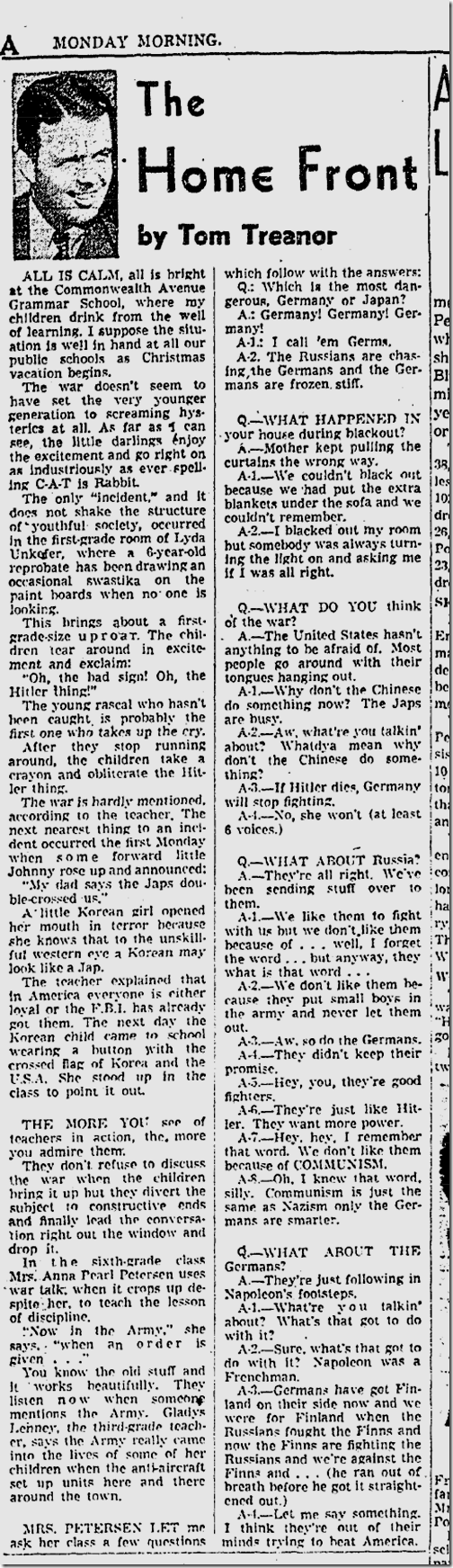 Dec. 22, 1941, Tom Treanor 