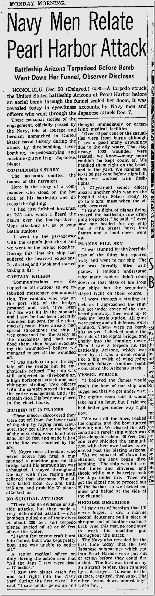 Dec. 22, 1941, Pearl Harbor 