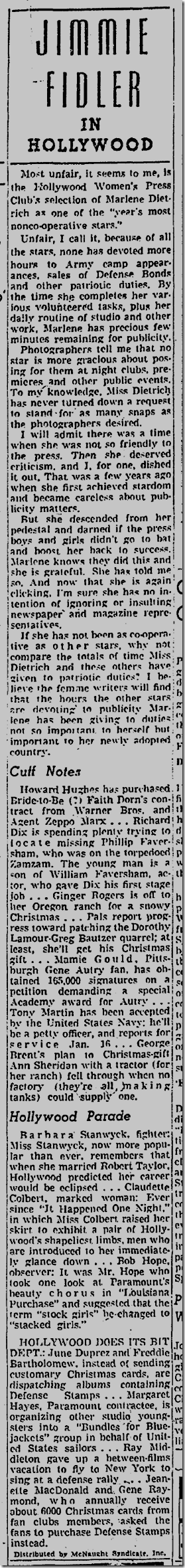 Dec. 22, 1941, Jimmie Fidler 