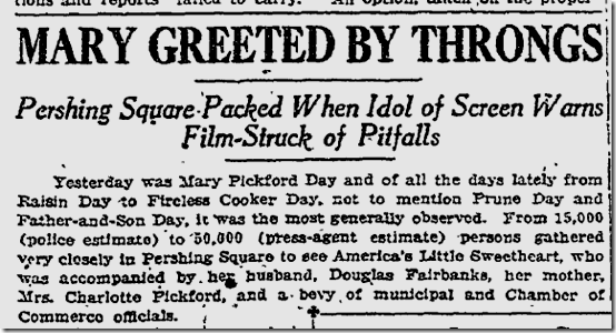 Dec. 4, 1923, Mary Pickford Day Dec. 4, 1923, Mary Pickford Day
