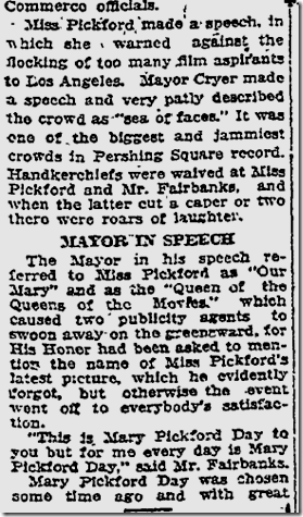Dec. 4, 1923, Mary Pickford Day 