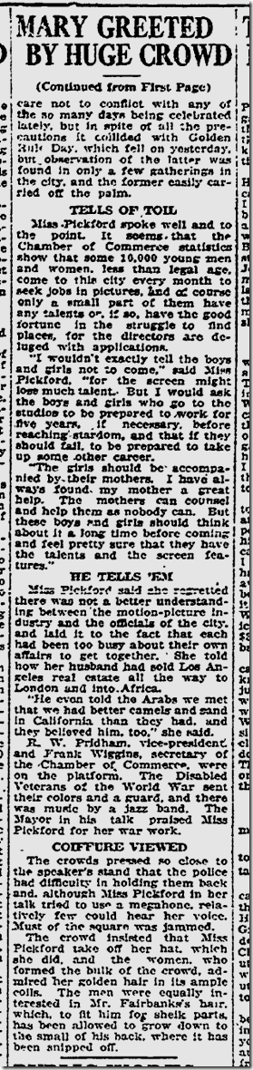 Dec. 4, 1923, Mary Pickford Day Dec. 4, 1923, Mary Pickford Day