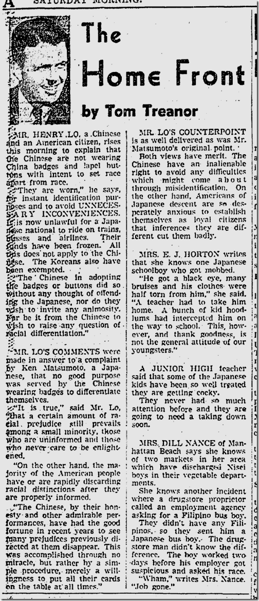 Dec. 27, 1941, Tom Treanor 