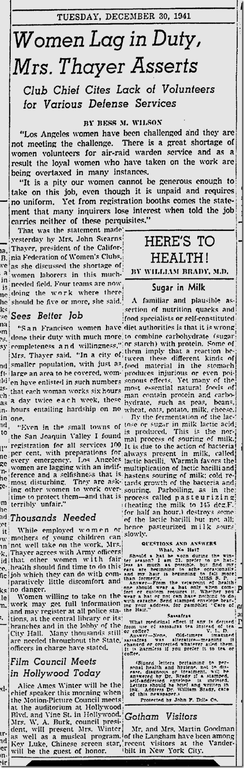 Dec. 30, 1941, War Slackers 