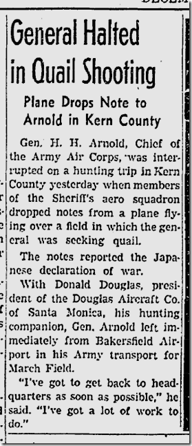 Dec. 8, 1941, Hap Arnold 