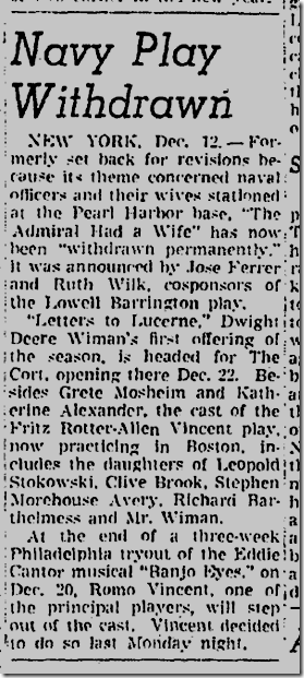 Dec. 13, 1941, Admiral Had a Wife Dec. 13, 1941, Admiral Had a Wife