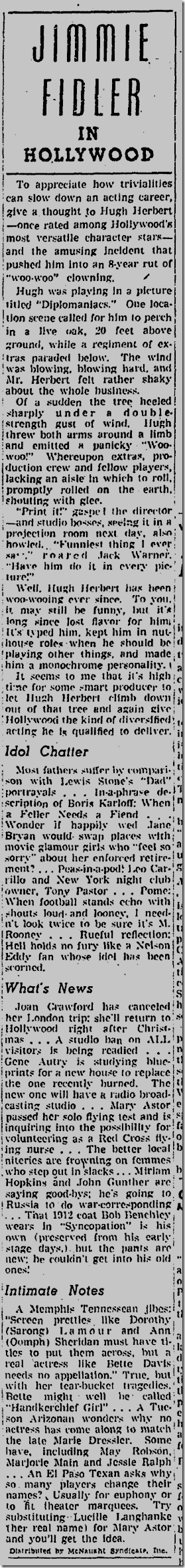 Dec. 13, 1941, Jimmie Fidler Dec. 13, 1941, Jimmie Fidler