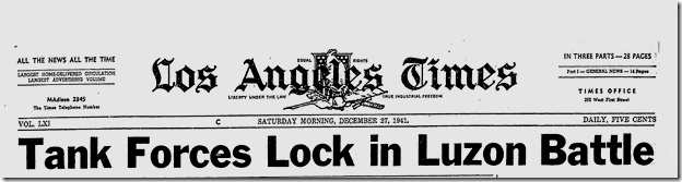 Dec. 27, 1941, Luzon Battle 