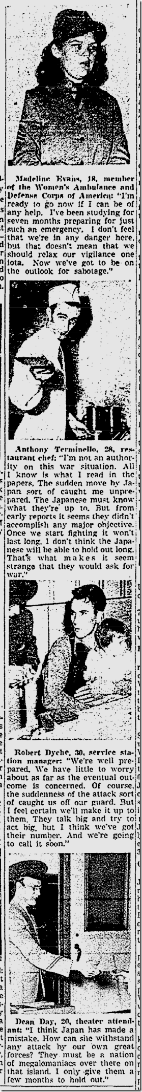 Dec. 8, 1941, Person in the Street 