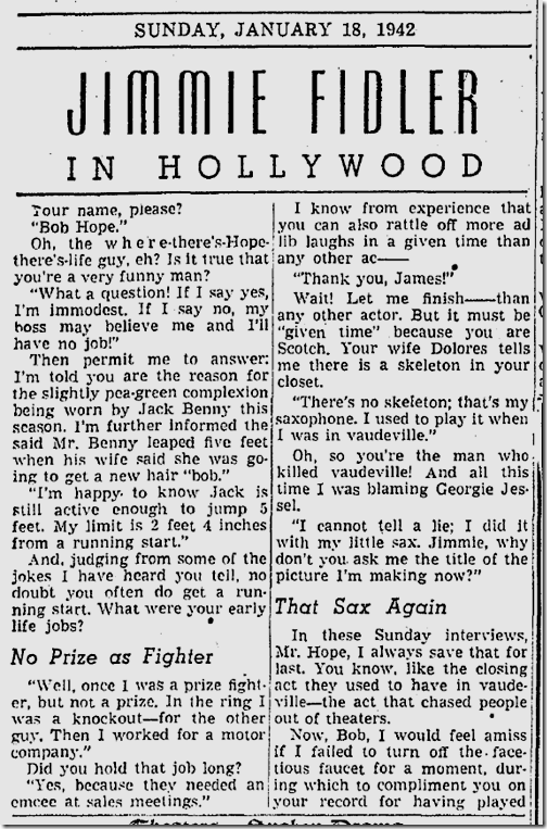 Jan. 18, 1942, Jimmie Fidler 