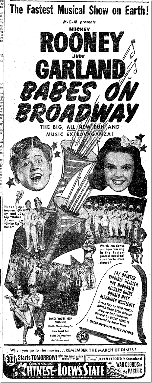 Jan. 21, 1942, Babes on Broadway Jan. 21, 1942, Babes on Broadway
