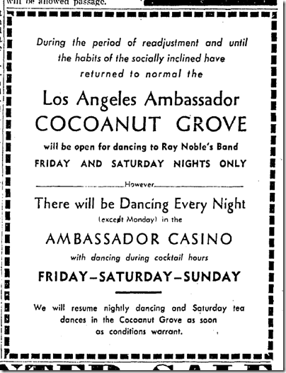 Jan. 4, 1942, Cocoanut Grove Jan. 4, 1942, Cocoanut Grove