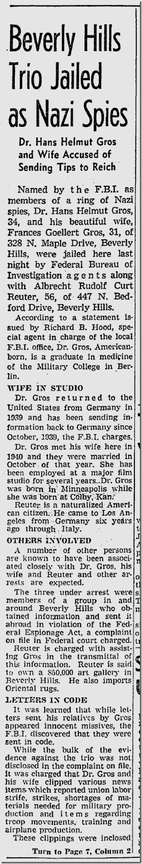 Jan. 29, 1942, Spy Ring Jan. 29, 1942, Spy Ring