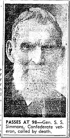 Jan. 29, 1942, Confederate Veteran Dies Jan. 29, 1942, Confederate Veteran Dies